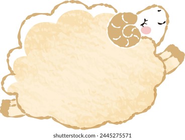 Hand-drawn loose and cute sheep. Recommended for a rough and stylish look. Vector illustration.