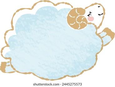 Hand-drawn loose and cute sheep. Recommended for a rough and stylish look. Vector illustration.