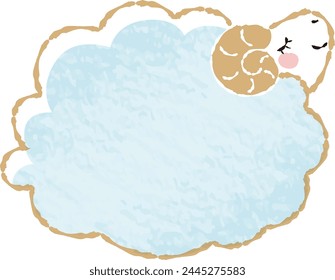 Hand-drawn loose and cute sheep. Recommended for a rough and stylish look. Vector illustration.