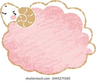 Hand-drawn loose and cute sheep. Recommended for a rough and stylish look. Vector illustration.