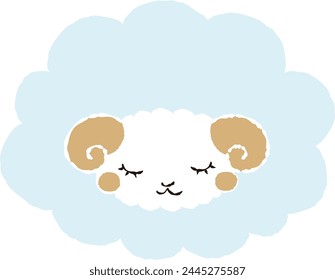 Hand-drawn loose and cute sheep. Recommended for a rough and stylish look. Vector illustration.