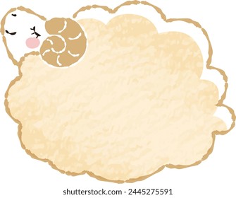 Hand-drawn loose and cute sheep. Recommended for a rough and stylish look. Vector illustration.