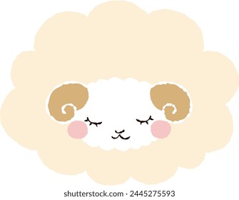 Hand-drawn loose and cute sheep. Recommended for a rough and stylish look. Vector illustration.