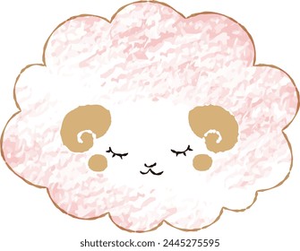 Hand-drawn loose and cute sheep. Recommended for a rough and stylish look. Vector illustration.