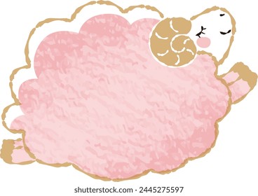 Hand-drawn loose and cute sheep. Recommended for a rough and stylish look. Vector illustration.