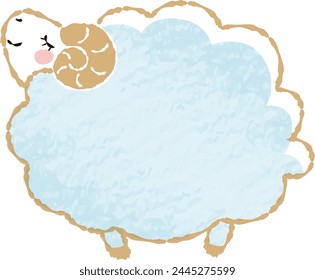 Hand-drawn loose and cute sheep. Recommended for a rough and stylish look. Vector illustration.