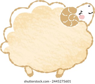 Hand-drawn loose and cute sheep. Recommended for a rough and stylish look. Vector illustration.