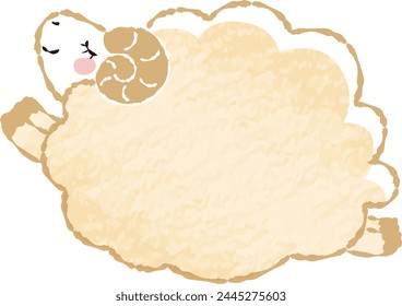 Hand-drawn loose and cute sheep. Recommended for a rough and stylish look. Vector illustration.