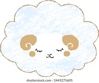 Hand-drawn loose and cute sheep. Recommended for a rough and stylish look. Vector illustration.