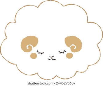 Hand-drawn loose and cute sheep. Recommended for a rough and stylish look. Vector illustration.