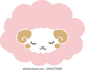 Hand-drawn loose and cute sheep. Recommended for a rough and stylish look. Vector illustration.