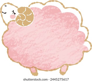 Hand-drawn loose and cute sheep. Recommended for a rough and stylish look. Vector illustration.