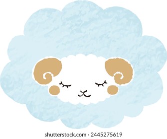 Hand-drawn loose and cute sheep. Recommended for a rough and stylish look. Vector illustration.