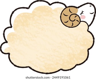 Hand-drawn loose and cute sheep. Recommended for a rough and stylish look. Vector illustration.