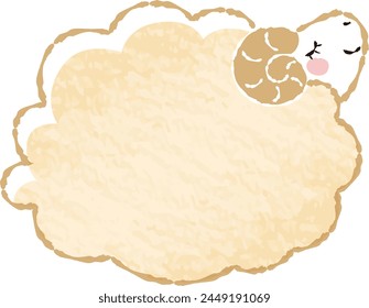 Hand-drawn loose and cute sheep. Recommended for a rough and stylish look. Vector illustration.