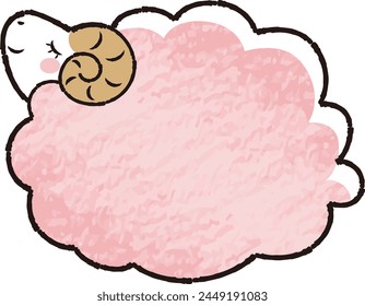 Hand-drawn loose and cute sheep. Recommended for a rough and stylish look. Vector illustration.