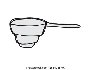 Colher De Medida De Café De Arte De Linha Solta Desenhada À Mão