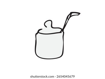 Desenhado à Mão Linha Solta Arte Sugar Pot Ilustração