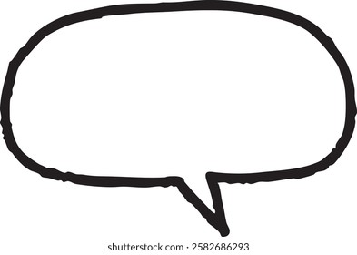 Hand-drawn loose oval speech bubble illustration