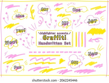 Handgezeichnet, viele hellere Dodle-Sets