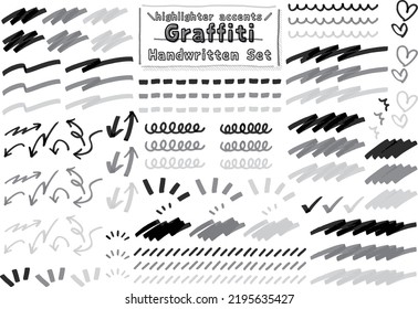 Handgezeichnet, viele hellere Dodle-Sets