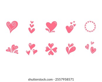 Handdrawn Love Design Element Set