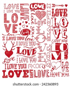 hand-drawn love doodles 