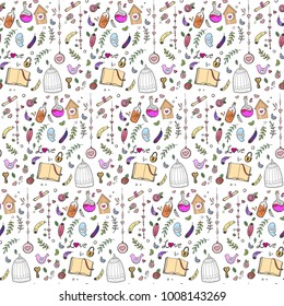 handdrawn love seamless pattern