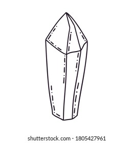 Hand-drawn magic crystal. Mystical vector illustration for Halloween. Beautiful icon in the style of cartoon for the autumn holiday Halloween.