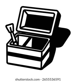 Un icono de caja de maquillaje dibujado a mano, perfecto para aplicaciones de belleza, tutoriales cosméticos o relacionados con la moda

