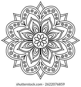 Hand-drawn mandala designs are circular, symmetrical patterns made with detailed lines and shapes, symbolizing harmony, balance, and inner peace. Each design is unique and artistically expressive.
