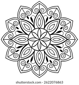 Hand-drawn mandala designs are circular, symmetrical patterns made with detailed lines and shapes, symbolizing harmony, balance, and inner peace. Each design is unique and artistically expressive.

