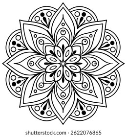 Hand-drawn mandala designs are circular, symmetrical patterns made with detailed lines and shapes, symbolizing harmony, balance, and inner peace. Each design is unique and artistically expressive.
