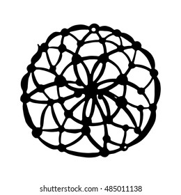 Hand-drawn mandala  Dream Catcher. Vintage decorative element. Archaic primitive pictograph.