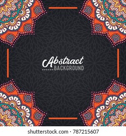 Hand-drawn mandala on the watercolor background