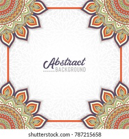 Hand-drawn mandala on the watercolor background
