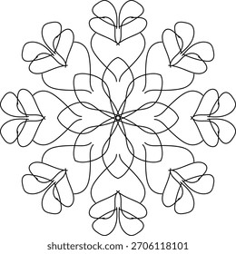 Mandala dibujado a mano con líneas suaves