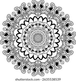 Vetor Mandala desenhado à mão - Boho estilo elemento decorativo