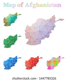 Hand-drawn map of Afghanistan. Colorful country shape. Sketchy Afghanistan maps collection. Vector illustration.