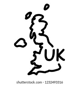 Hand-drawn map of great Britain. Vector illustration for Your design.