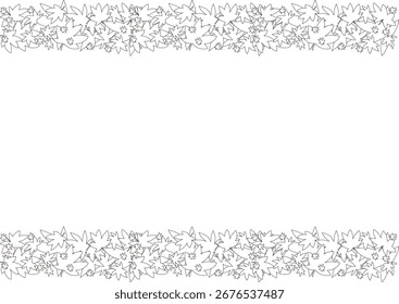 Fondo de ilustración de arce dibujado a mano, dibujo de línea negra