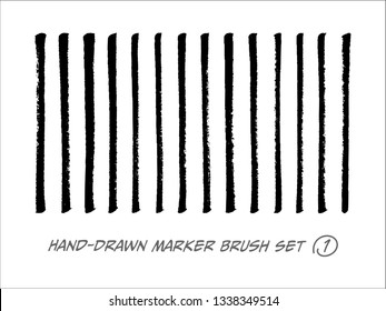 Hand-Drawn Marker Brush Vector Set