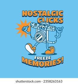 Hand-drawn mascot vintage and retro for holiday moment vector