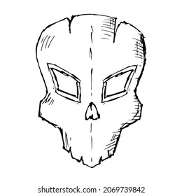 Hand-drawn mask. Isolated on white. Vector illustration. 