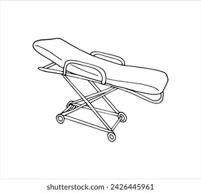 Hand-drawn medical stretchers. Healthcare emergency stretchers sketch in doodle style.