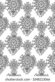 Hand-drawn mehendi ornamental pattern design set