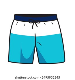 Troncos de natación de los hombres dibujados a mano aislados en un fondo blanco. El concepto de diseño de unas vacaciones de playa de verano junto al mar. Se puede utilizar en Diseño web, impresión, textiles, embalaje. Vector 