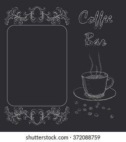 Handdrawn menu for cafe, coffee house