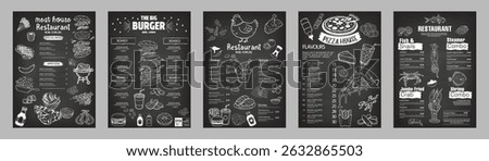 The hand-drawn menu collection can be used as an ideal visual source for those who want to create a natural and sincere impression in their design projects.