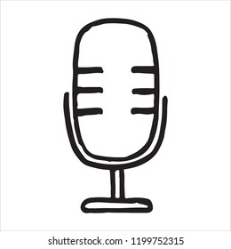 Handdrawn microphone doodle icon. Vector illustration